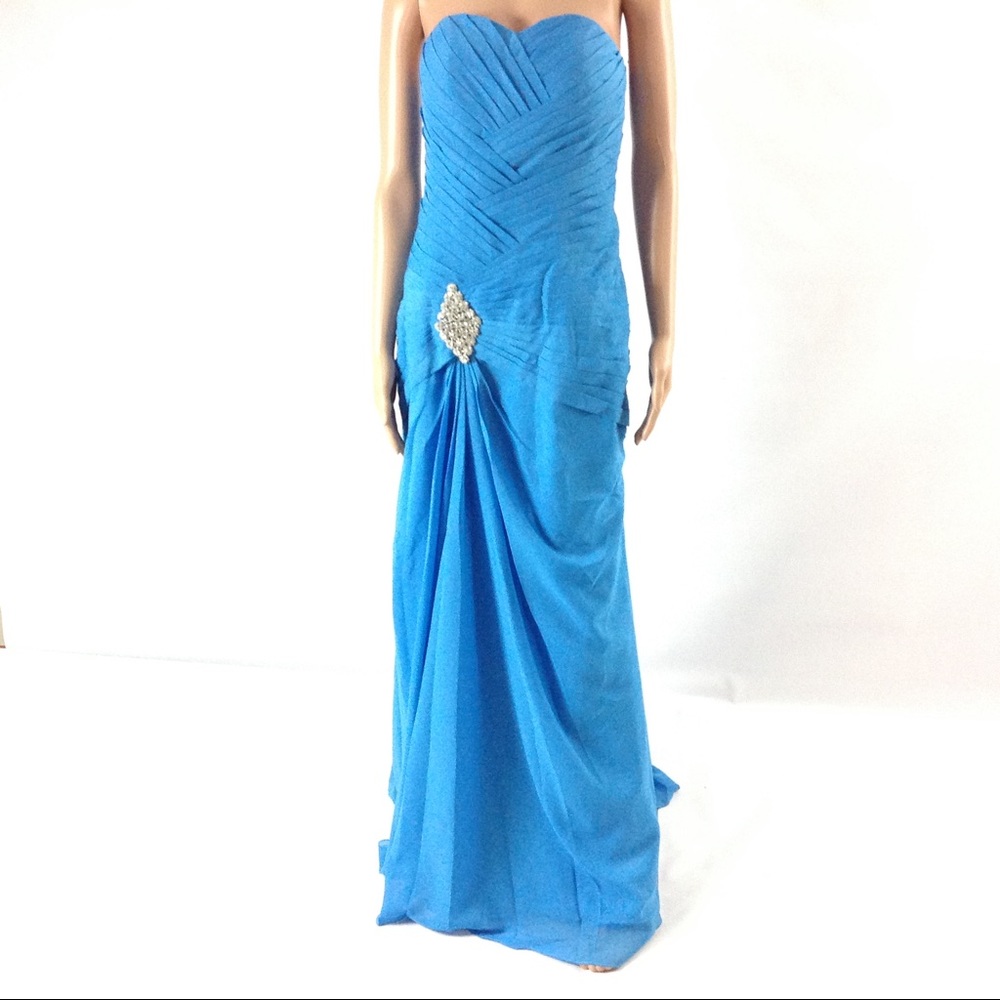 New Women Mermaid Formal Prom Dress Size XS Blue